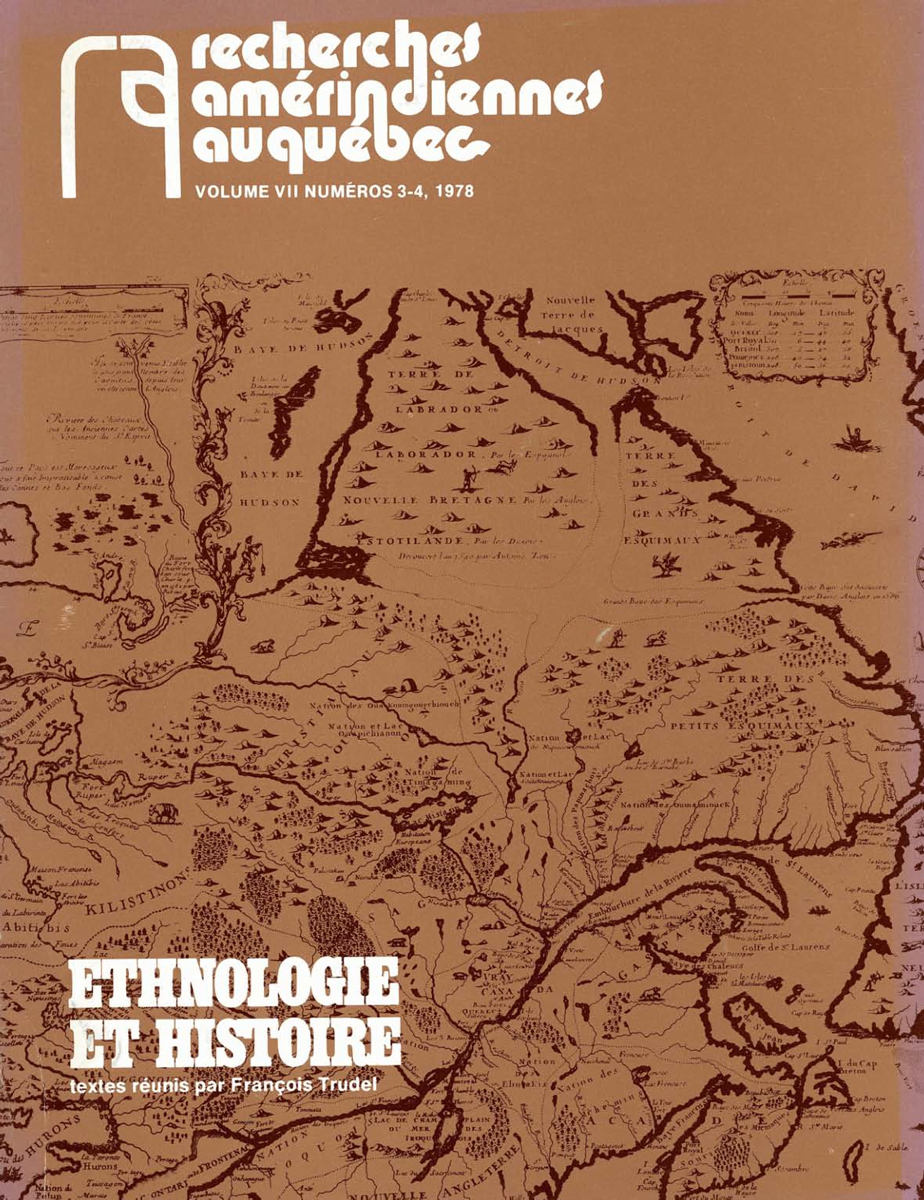 Ethnologie et histoire (1977, vol. 7, nos. 3-4)