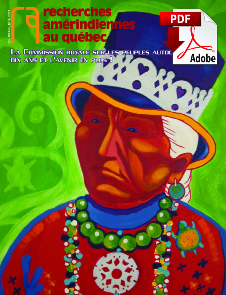 La Commission royale sur les peuples autochtones (2007, vol. 37, no. 1 ...